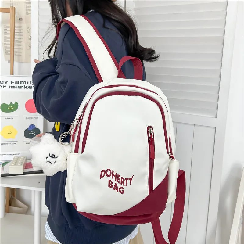 Deli Bear Nylon Backpack Regular Women's Pink/Black/Red White/Gray White/Gray Blue-18