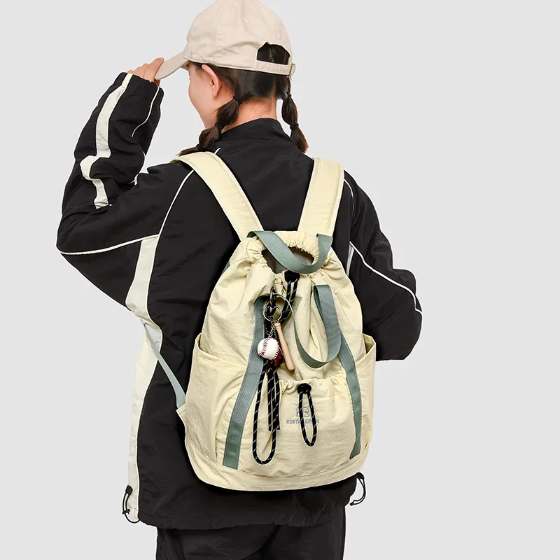 OUZIHUANG Oxford Backpack Regular Unisex Yellow/Pink/Coffee/Black-1