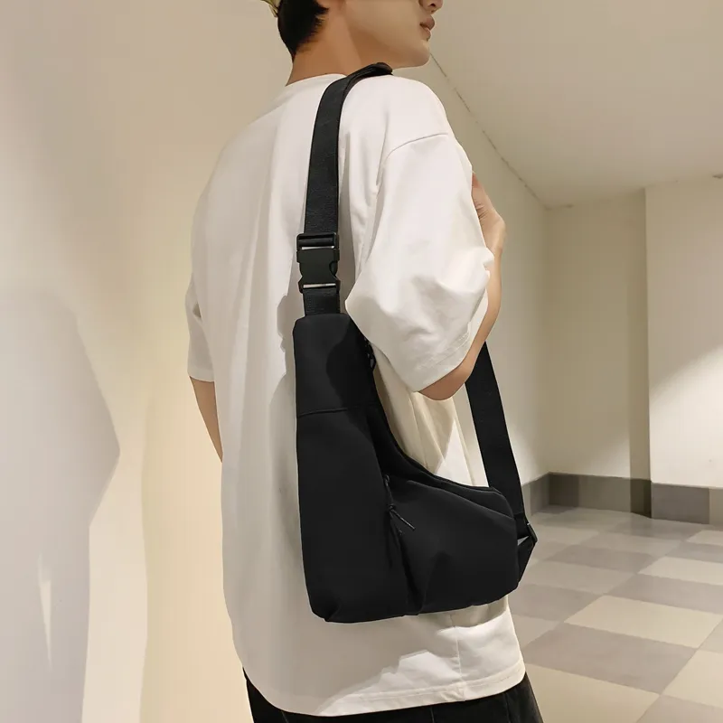 OUZIHUANG Oxford Cell Phone Fanny Pack Sling Bag Shoulder Bag Crossbody Bag Regular Unisex Black/White-6
