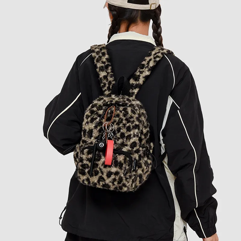 OUZIHUANG Plush Backpack Women's Multicolor-11