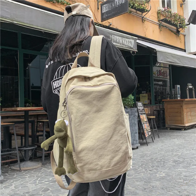 Deli Bear Canvas Backpack Regular Unisex Yellow/Ecru/Black/Dark Gray-11