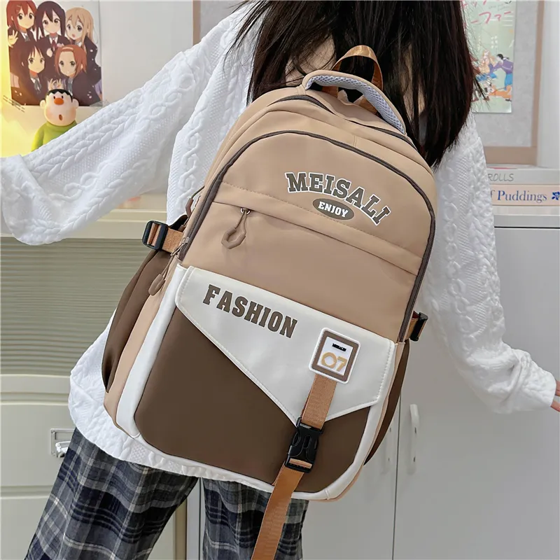 Tong Tong Rabbit Nylon Backpack Unisex Khaki \ Blue & Red \ Yellow Brown \ White & Green \ Black-4