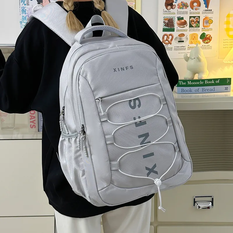 Tong Tong Rabbit Nylon Backpack Unisex Gray/Black-1