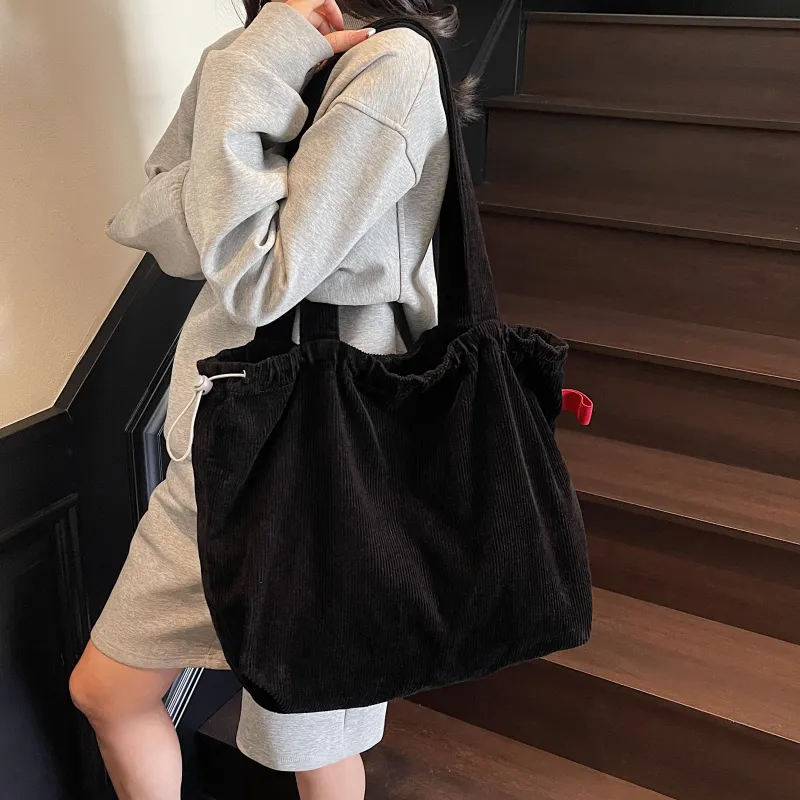 OUZIHUANG Corduroy Tote Bag Shoulder Bag Women's Multicolor-1