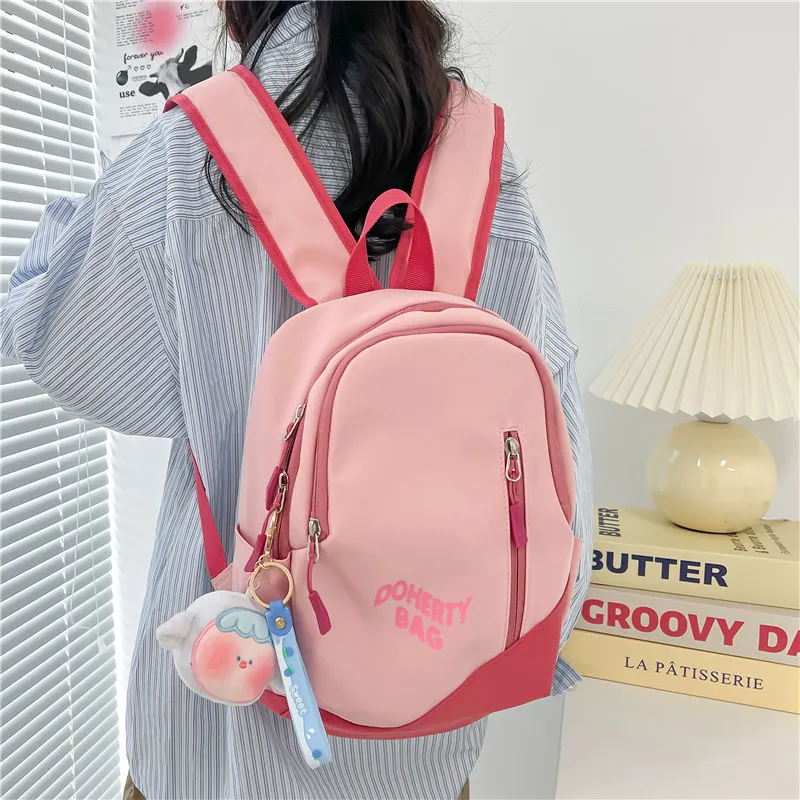 Deli Bear Nylon Backpack Regular Women's Pink/Black/Red White/Gray White/Gray Blue-2