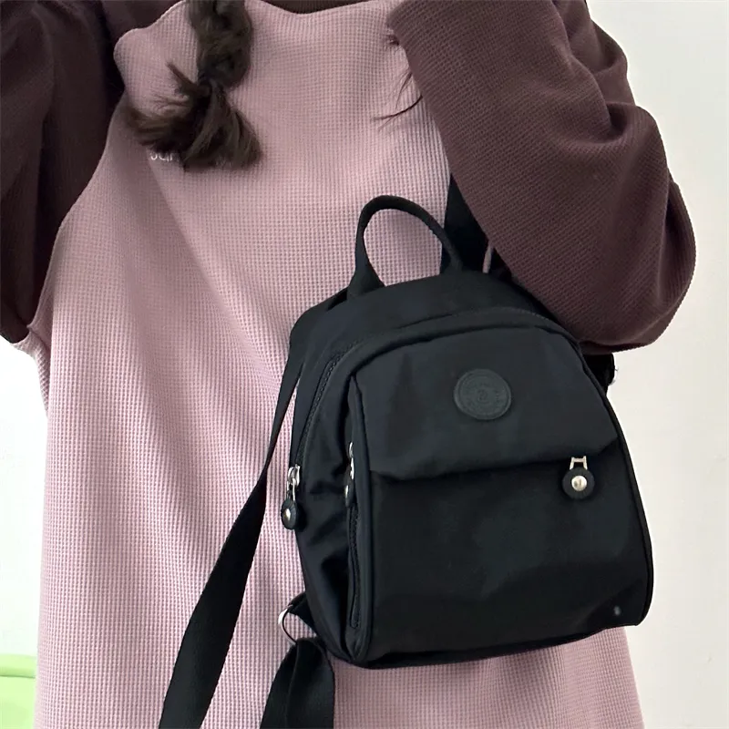 Deli Bear Polyester Backpack Small Size Women's Purple/Black/Pink/Green-11