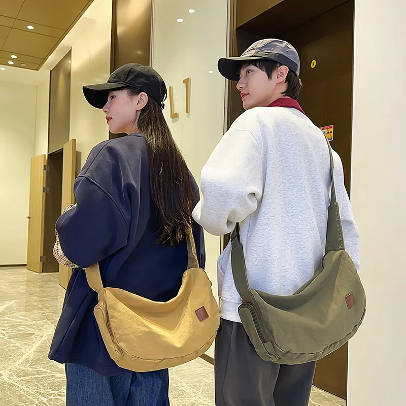 OUZIHUANG Canvas Bag Shoulder Bags Unisex Multicolor-10