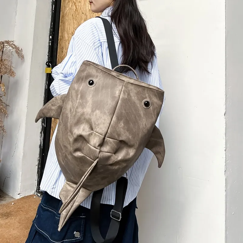 Deli Bear Oxford Backpack Unisex Coffee \ Blue \ Light Gray \ Dark Gray-3
