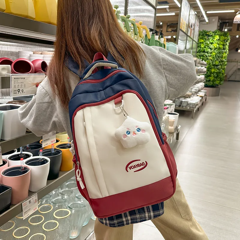 OUZIHUANG Nylon Backpack Women's Black/Yellow/Green/Blue-15