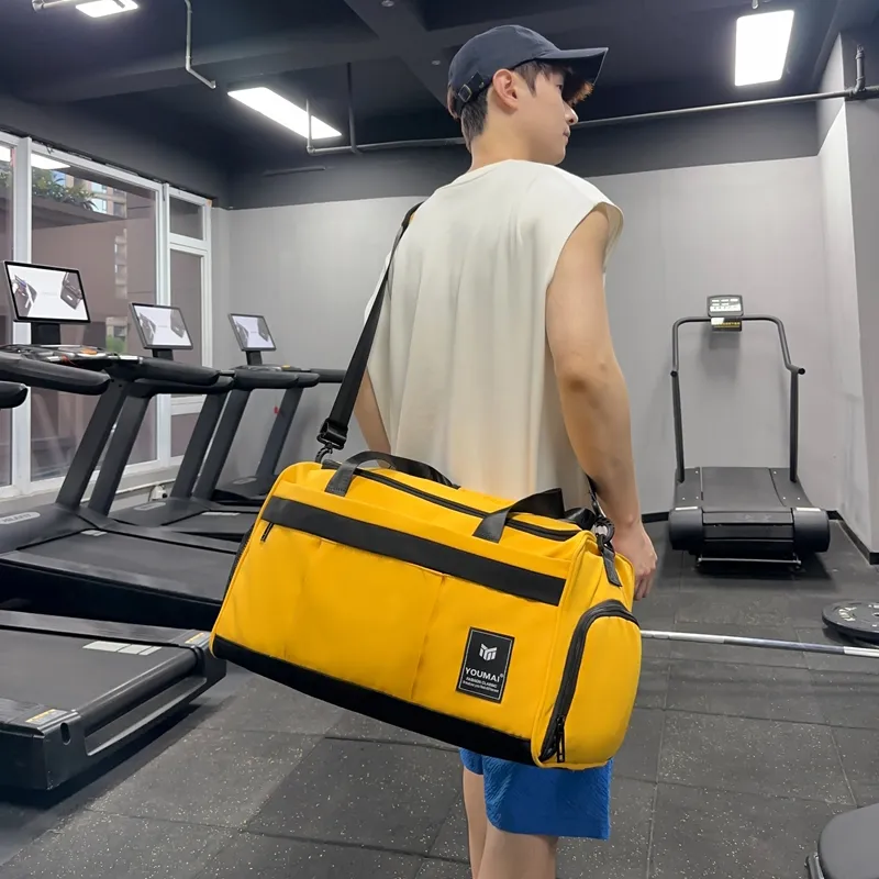 Deli Bear Nylon Gym Bag Unisex Black/Pink/Gray/Red/Yellow/Blue/Turquoise-22