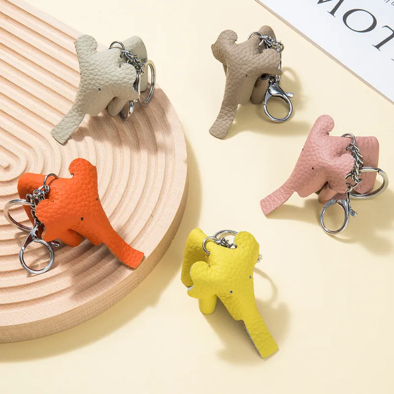 Tong Tong Rabbit Top Grain Cow Leather Keychains Unisex-5