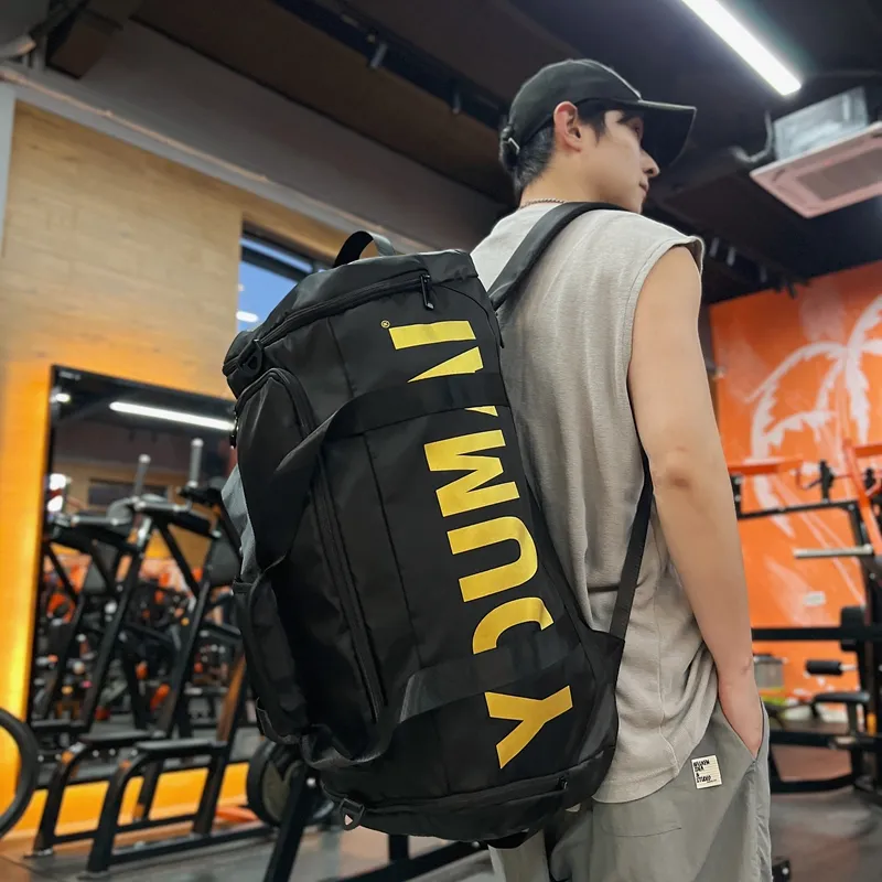 Deli Bear Nylon Gym Bag Unisex Black/Pink/Khaki/Red/Yellow-4