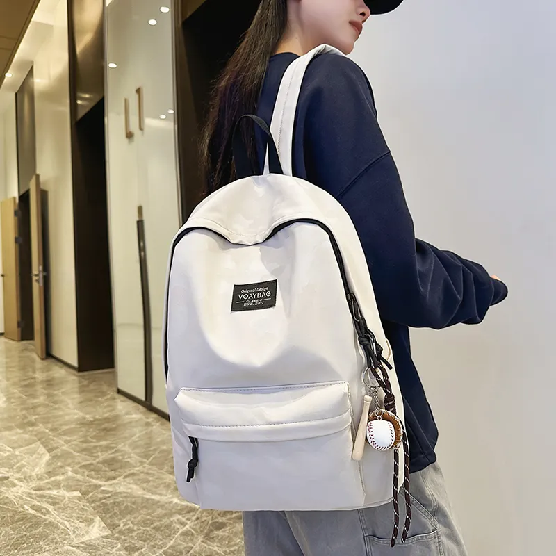 OUZIHUANG Polyester Backpack Regular Unisex Black/Blue/White/Gray-7