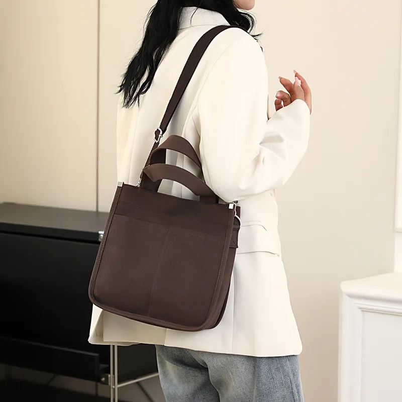 Deli Bear Canvas Handbag Women's Orange Red/Black/Yellow/Coffee-6