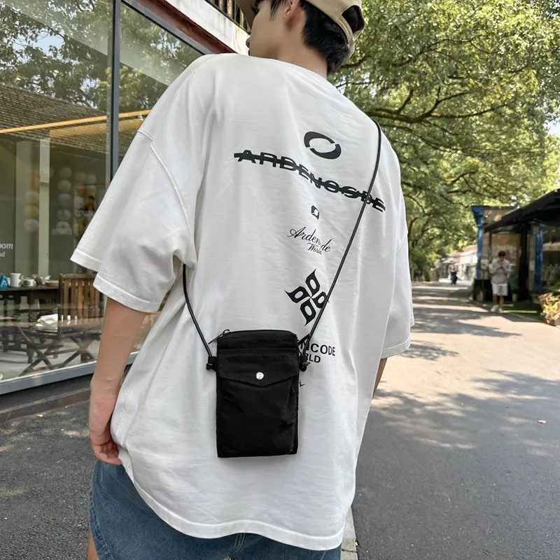 OUZIHUANG Nylon Cell Phone Pouch Unisex Black/Green/Brown/Ecru/Khaki-7