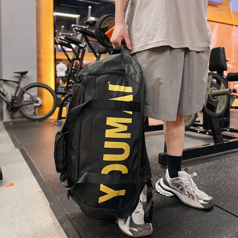 Deli Bear Nylon Gym Bag Unisex Black/Pink/Khaki/Red/Yellow-1