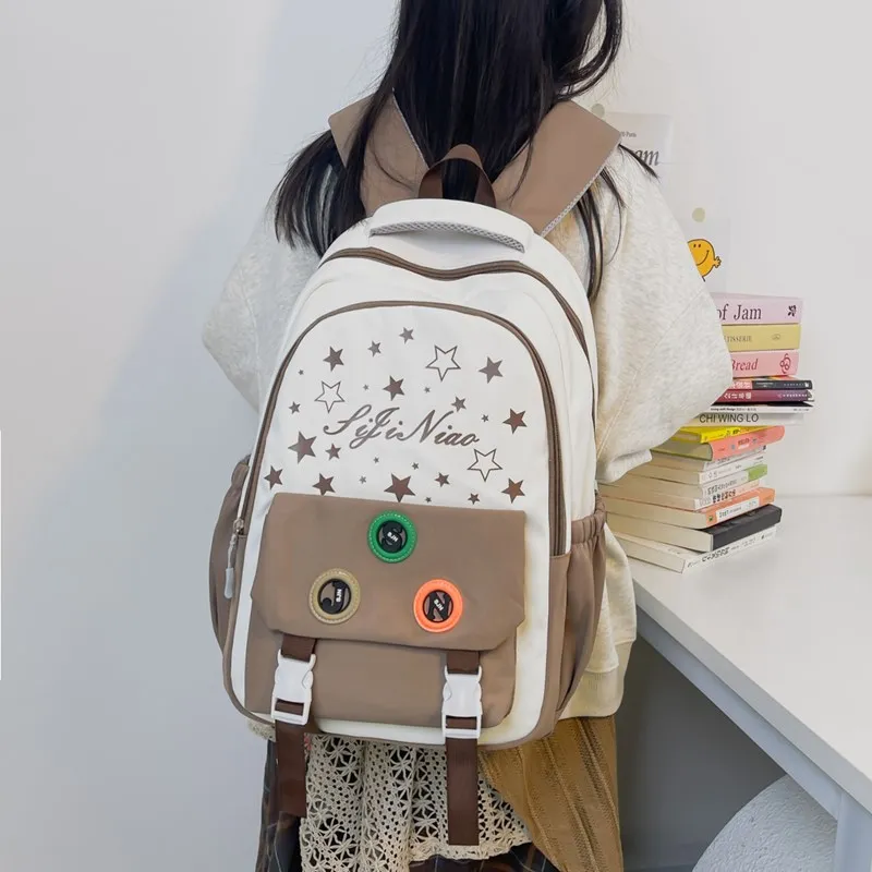 Tong Tong Rabbit Nylon Backpack Regular Women's Pink/Black/Blue/Khaki/Red-15