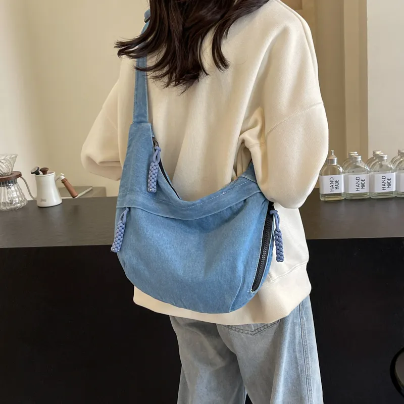 OUZIHUANG Denim Shoulder Bag, Crossbody Bag Women's Multicolor-1