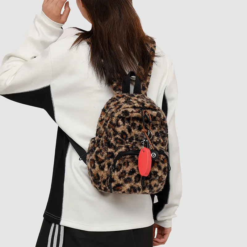 OUZIHUANG Plush Backpack Women's Multicolor-5