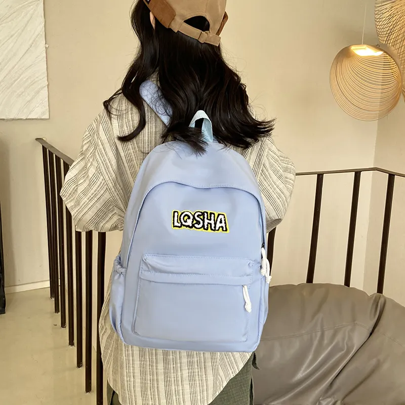 Deli Bear Nylon Backpack Unisex Green/Red/Blue/Yellow/Black/Light Gray-1