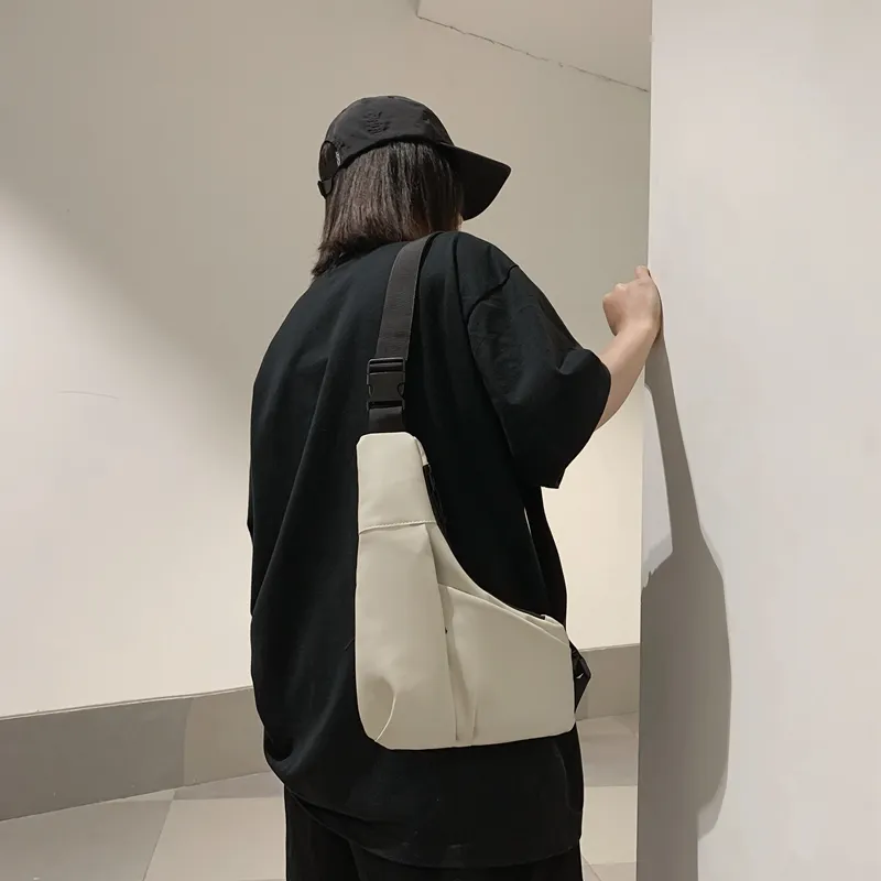 OUZIHUANG Oxford Cell Phone Fanny Pack Sling Bag Shoulder Bag Crossbody Bag Regular Unisex Black/White-2