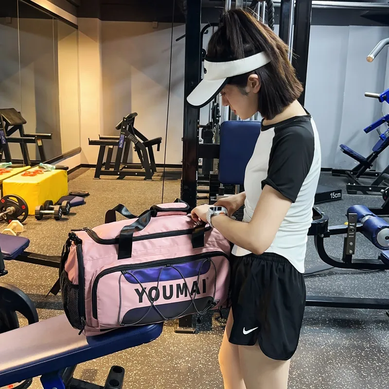 Deli Bear Nylon Gym Bag Tubas Unisex Black \ Pink \ Khaki \ Red \ Yellow \ Turquoise \ Army Green-4