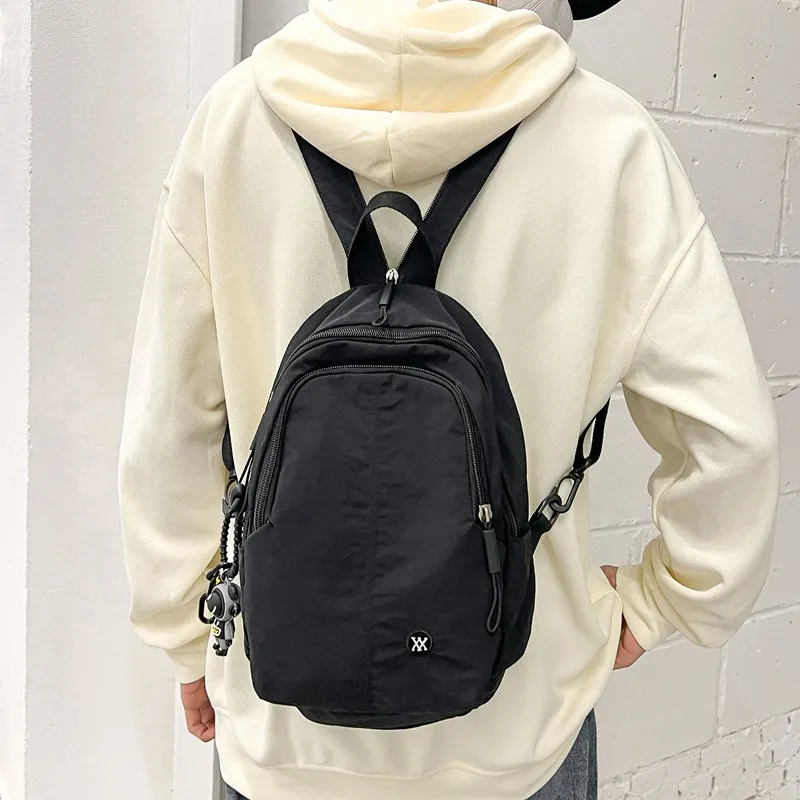 Deli Bear Nylon Fabric Backpack Regular Unisex Egg Yolk Sand\ Black \ Ecru \ Vanilla Cream-6