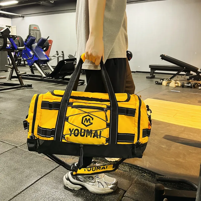 Deli Bear Nylon Fabric Gym Bag Unisex Black \ Pink \ Khaki \ Blue \ Yellow \ White \ Turquoise-19