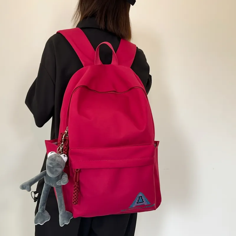 OUZIHUANG Nylon Backpack Regular Unisex Black/Green/Dark Blue/Red/Light Green-9