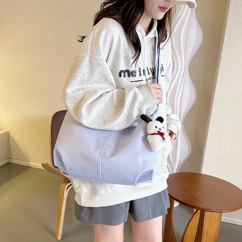 OUZIHUANG Nylon Crossbody Bag Shoulder Bag Regular Unisex Black/White/Purple/Pink-13