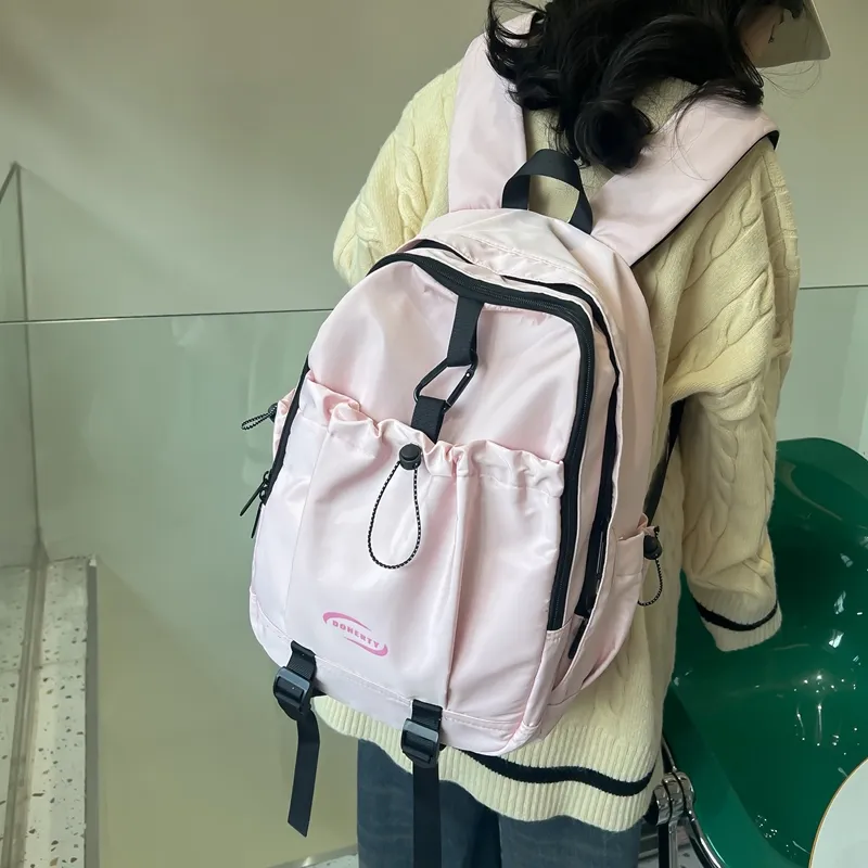 Deli Bear Nylon Backpack Regular Women's White/Pink/Black/Green-10
