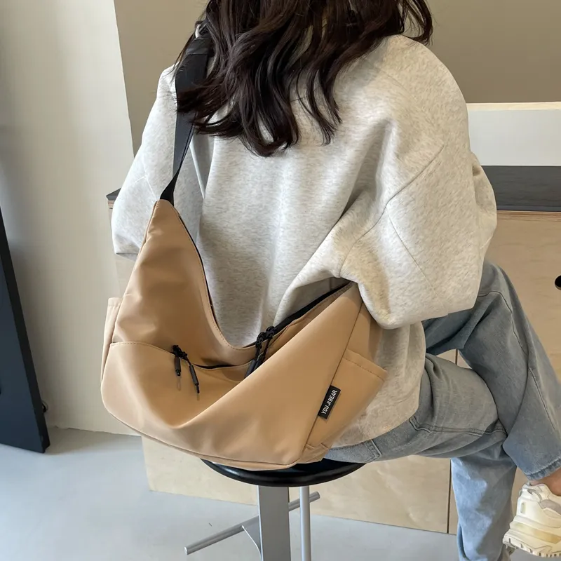 OUZIHUANG Nylon Fabric Crossbody Bag, Shoulder Bag Regular Unisex Multicolor-28