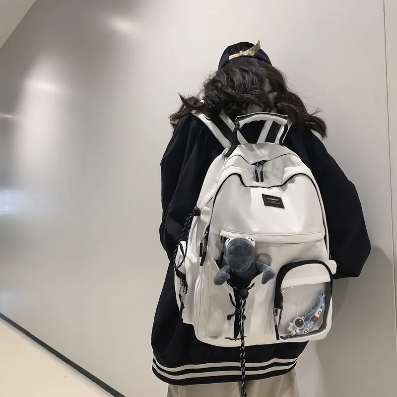 Deli Bear Nylon Backpack Regular Unisex White/Black-4