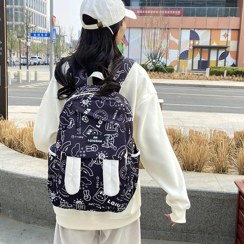 Deli Bear Canvas Backpack Unisex Multicolor-11