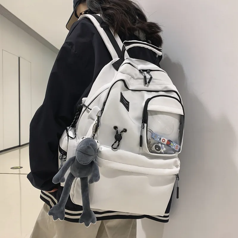 Deli Bear Nylon Backpack Regular Unisex White/Black-8
