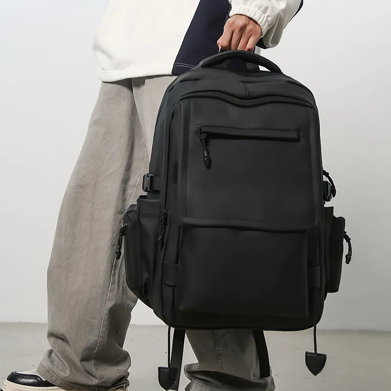 OUZIHUANG Oxford Backpack Men's Black/Green/Gray-3