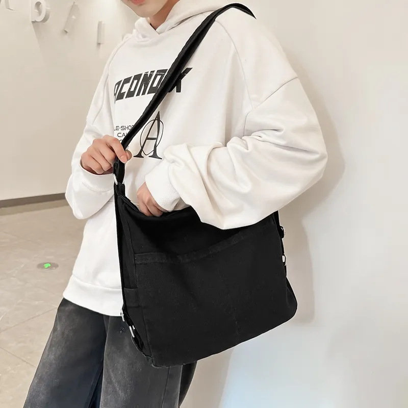 OUZIHUANG Denim Crossbody Bag, Shoulder Bag Regular Unisex Black/Light Blue/Dark Blue/Vintage Blue-3