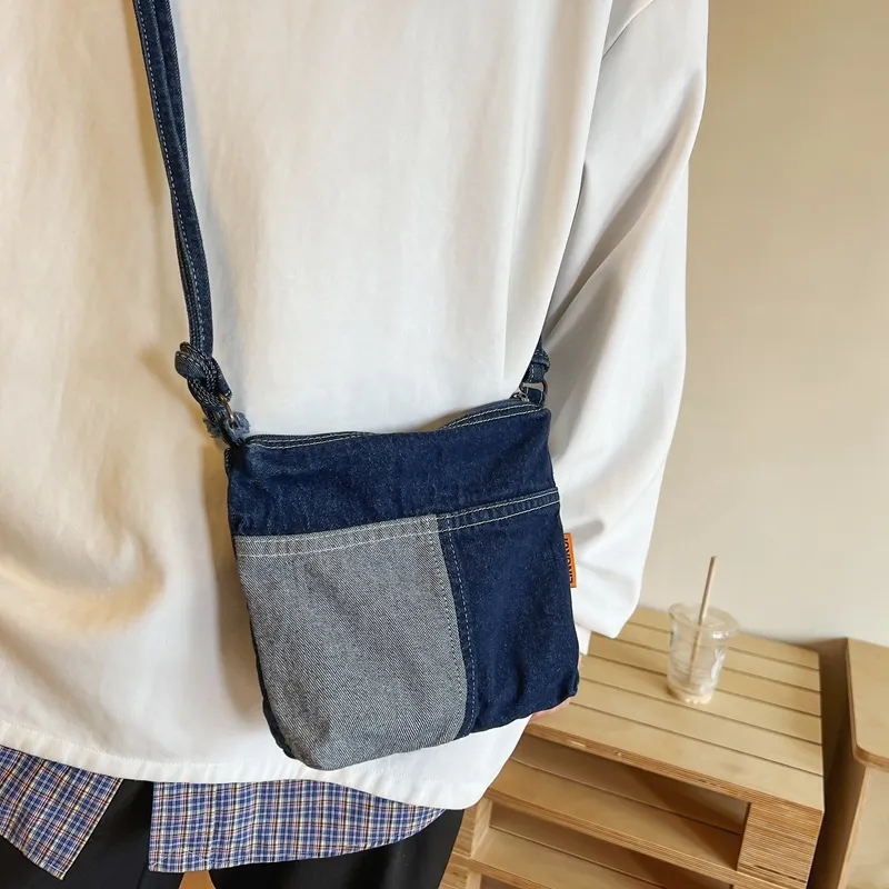 Deli Bear Denim Crossbody Bag, Shoulder Bag Unisex-1