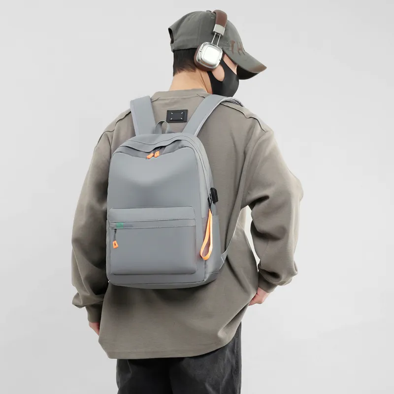 OUZIHUANG Oxford Backpack Unisex Black/Gray-8