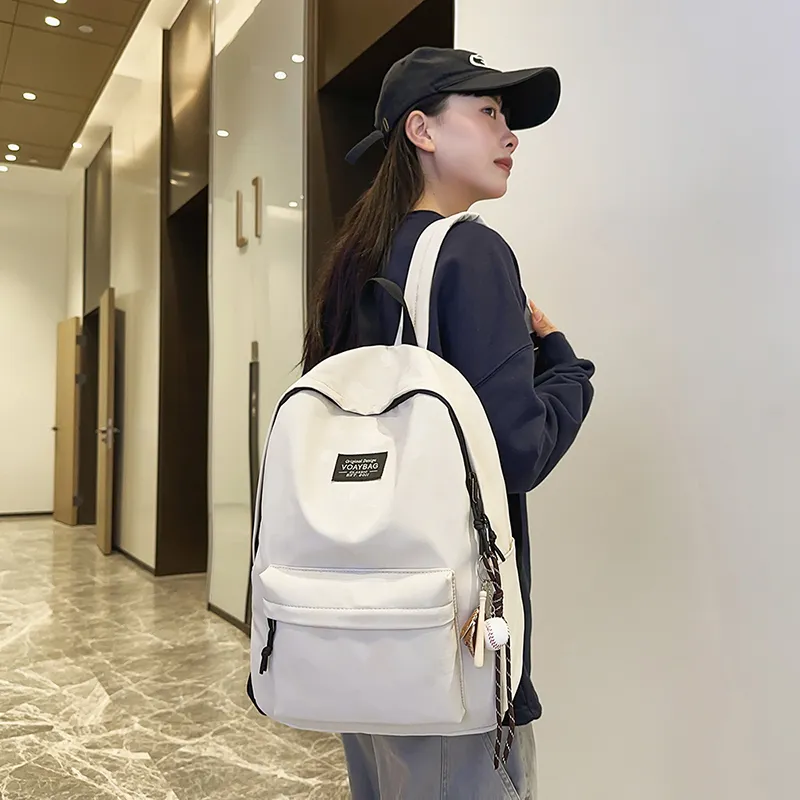 OUZIHUANG Polyester Backpack Regular Unisex Black/Blue/White/Gray-10