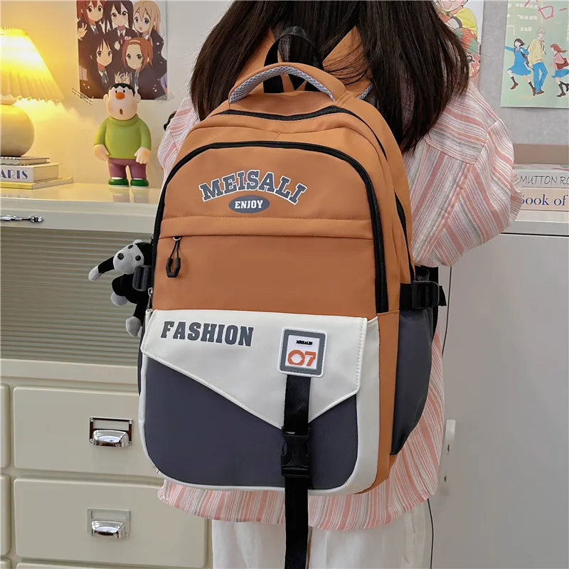 Tong Tong Rabbit Nylon Backpack Unisex Khaki \ Blue & Red \ Yellow Brown \ White & Green \ Black-11