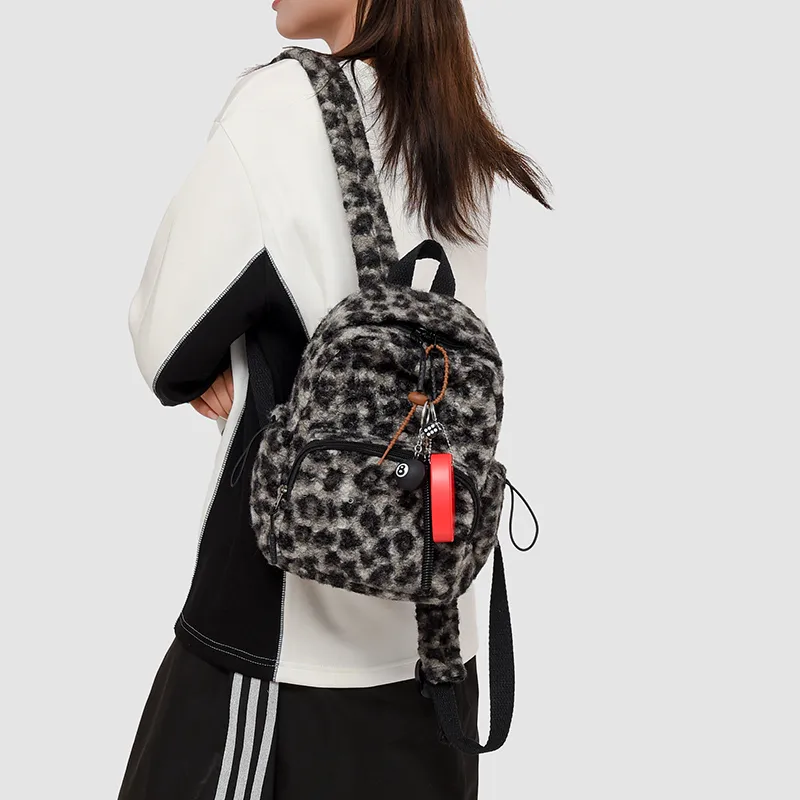 OUZIHUANG Plush Backpack Women's Multicolor-2