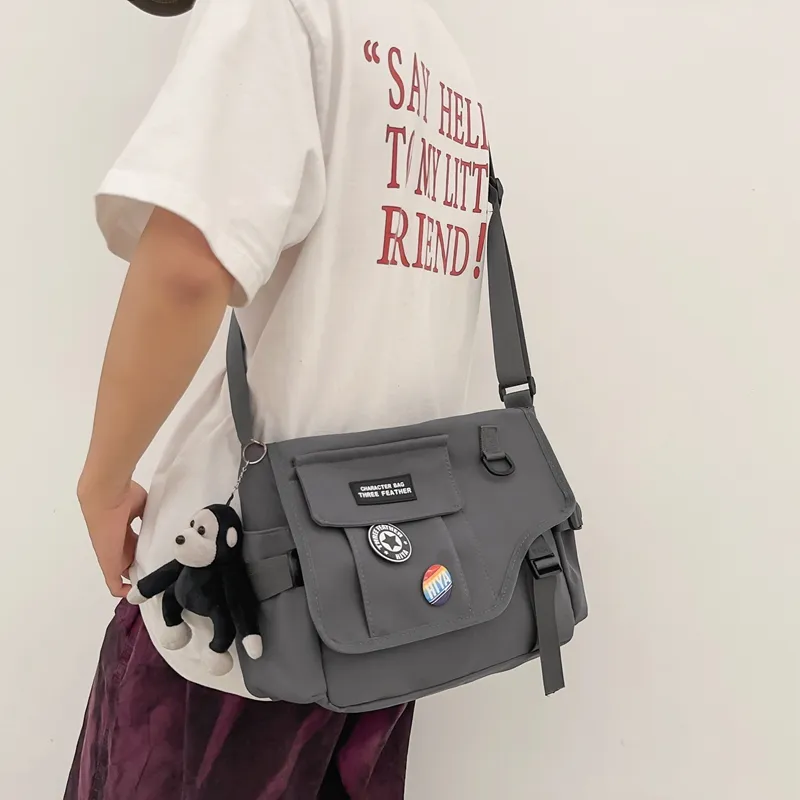 OUZIHUANG Nylon Shoulder Bag Unisex-2