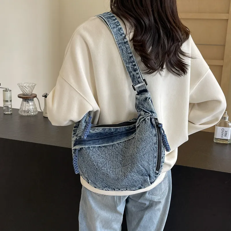 OUZIHUANG Denim Shoulder Bag, Crossbody Bag Women's Multicolor-34