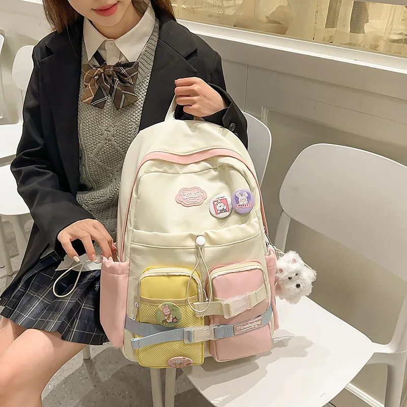 OUZIHUANG Nylon Backpack Women's Multicolor-4
