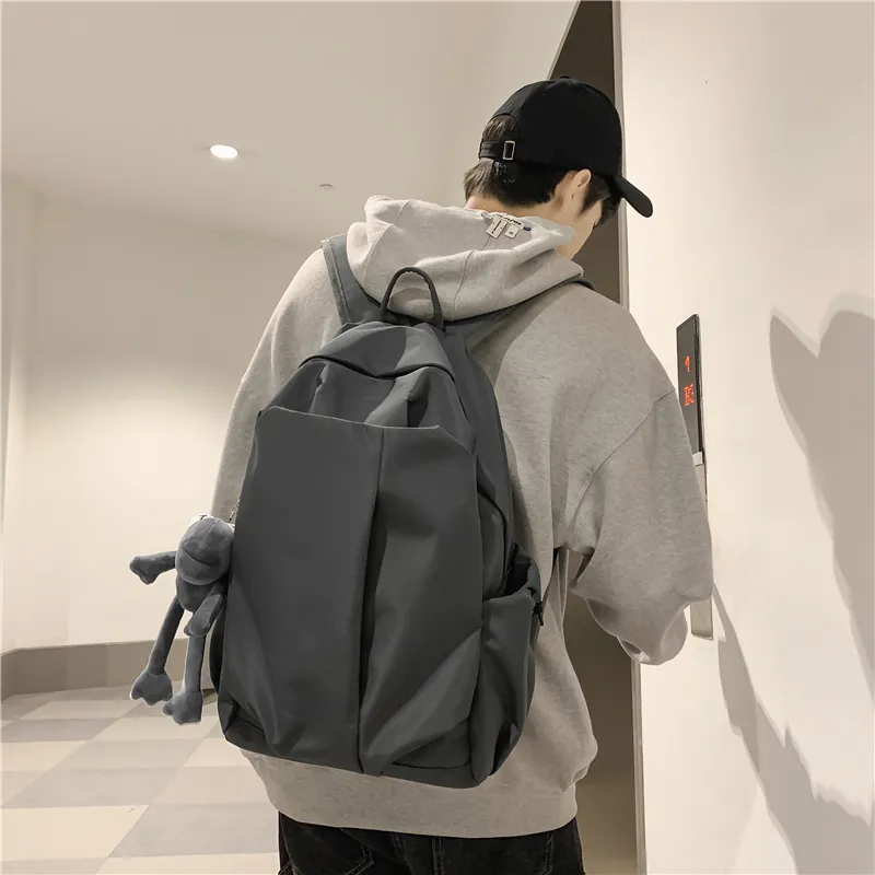 Deli Bear Nylon Backpack Regular Unisex Black/White/Pink/Red/Gray/Green-5