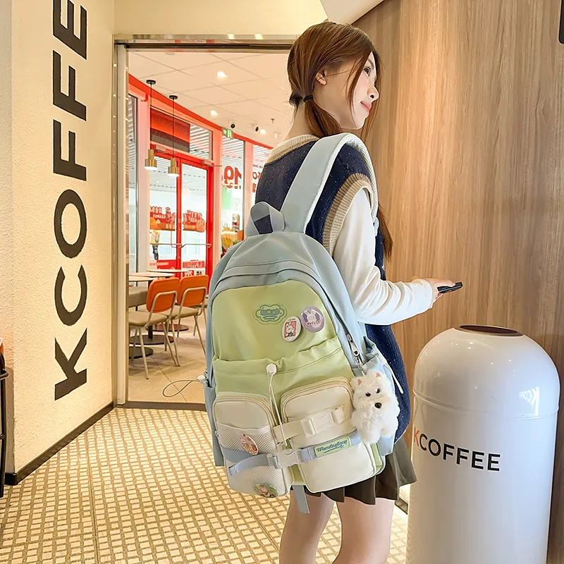 OUZIHUANG Nylon Backpack Women's Multicolor-14