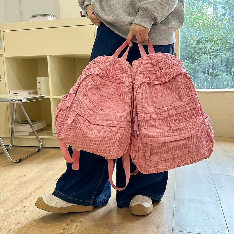 OUZIHUANG Nylon Backpack Women's White/Pink/Coffee/Blue-10