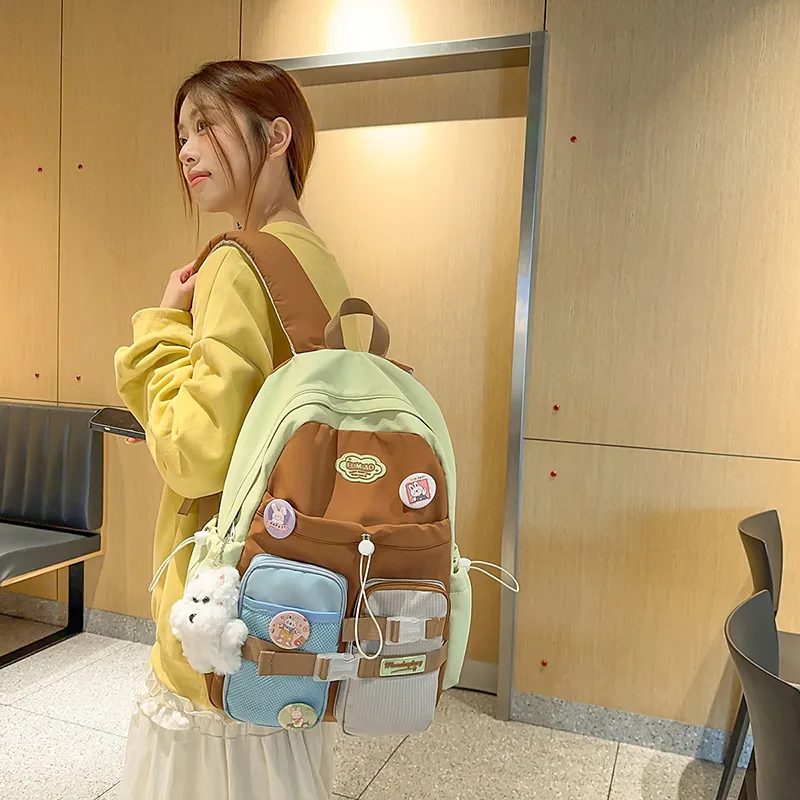 OUZIHUANG Nylon Backpack Women's Multicolor-7