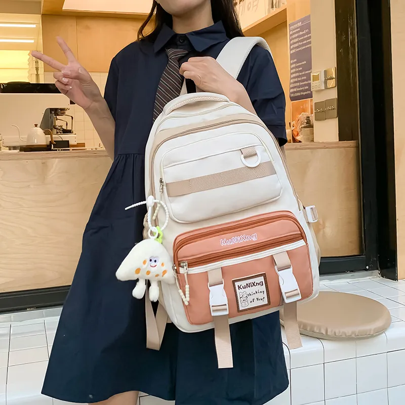 Tong Tong Rabbit Nylon Backpack Regular Women's Purple & White/Purple & Yellow/White & Orange/Black & White-13
